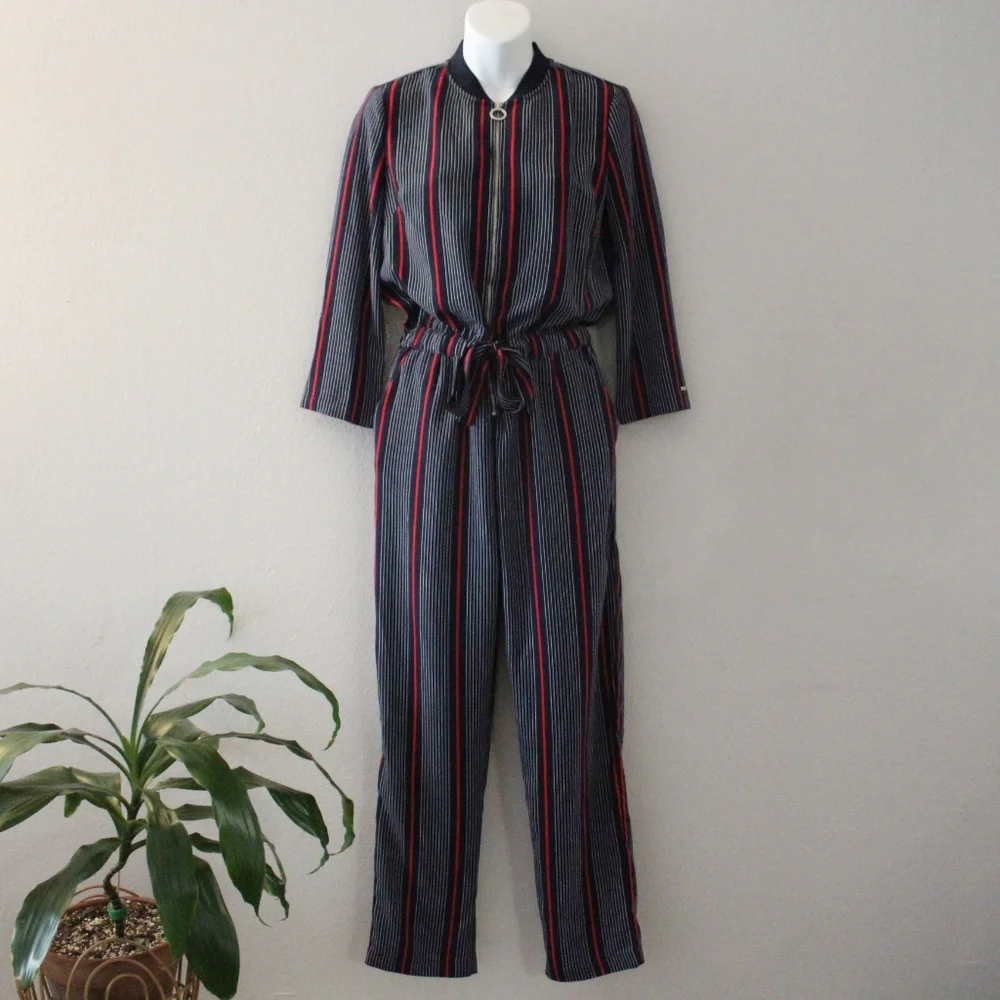 Tommy Hilfiger Navy Striped Jumpsuit - Picture 2 of 12